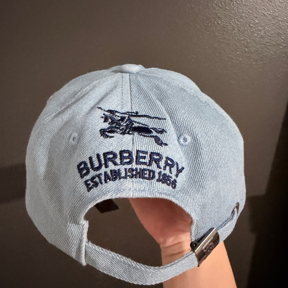 Burberry Denim Blue Logo Cap - Picture 3 of 4